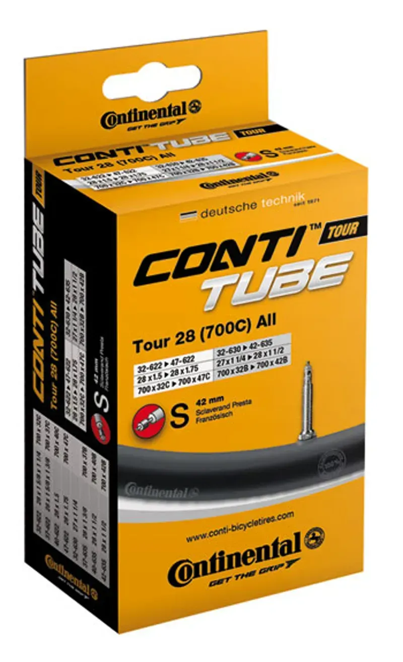 Continental Tour 700x32c Schrader Valve 40mm Tube in Black
