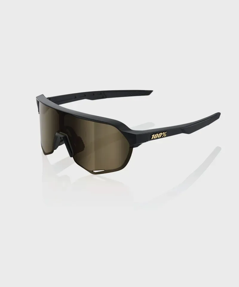 100 Percent S2 Gold Lens Sunglasses in Black