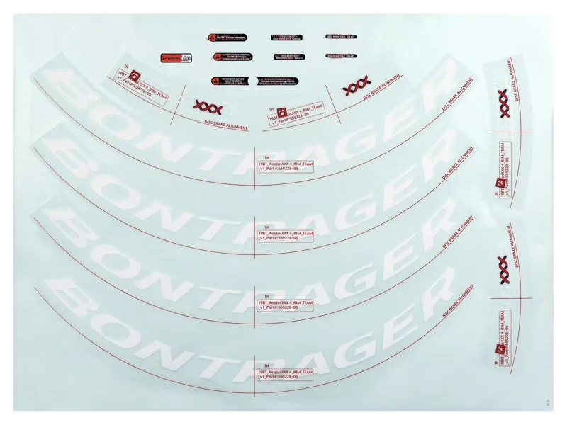 Bontrager Aeolus XXX 4 Wheel Replacement Decals in White