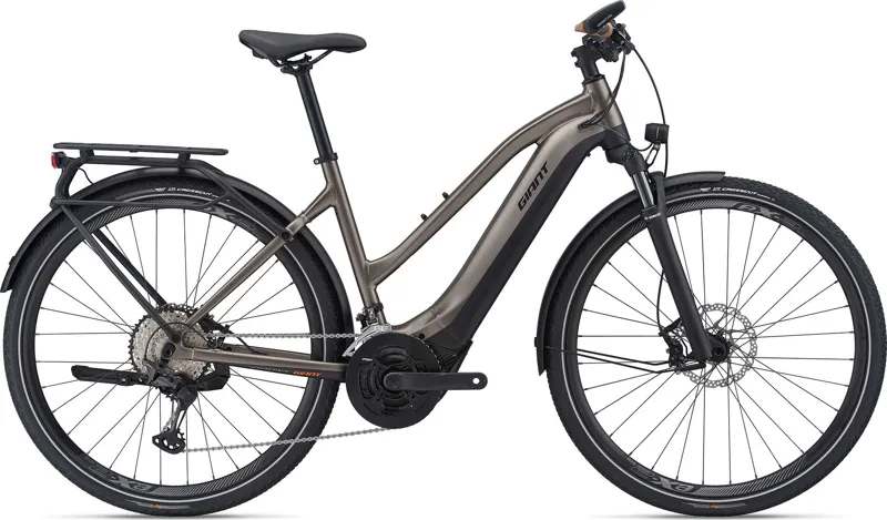 2021 Giant Explore E+ 0 Pro Stagger Frame Electric Bike in Brown