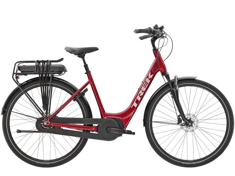  Trek District+ 4 500wh Lowstep eHybrid Bike in Red