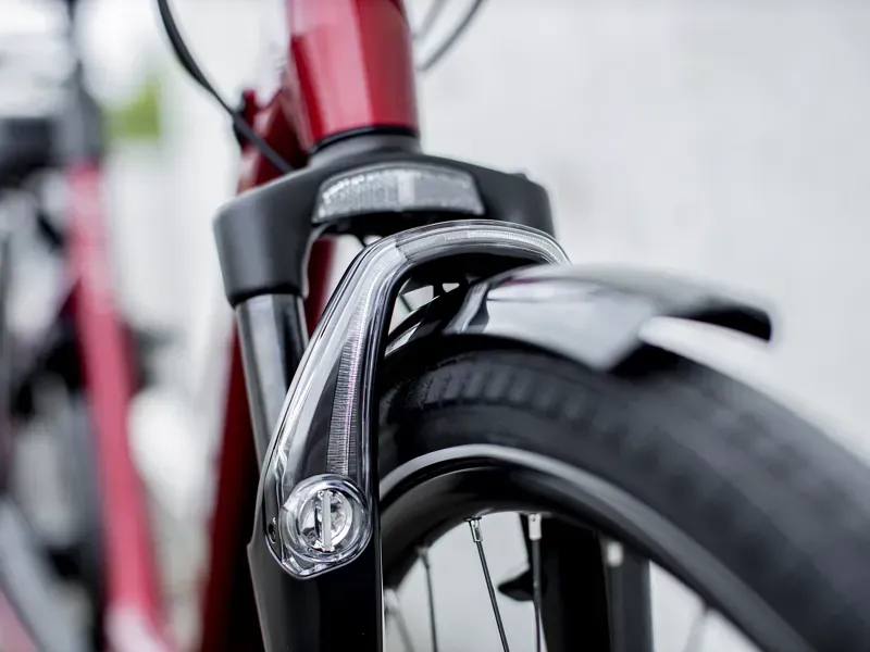  Trek District+ 4 500wh Lowstep eHybrid Bike in Red-5