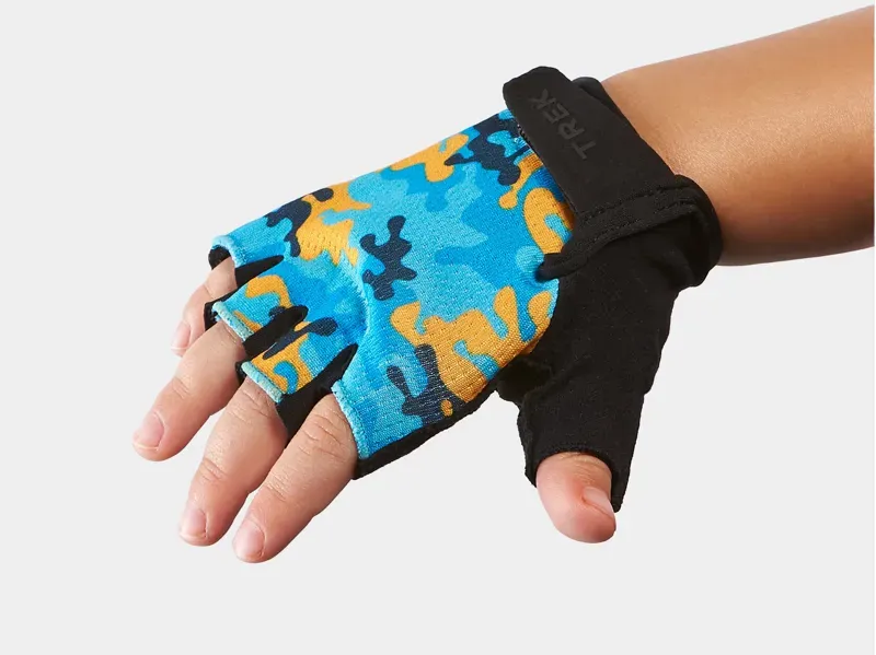 Trek Kids Gloves in Blue/Gold Camo