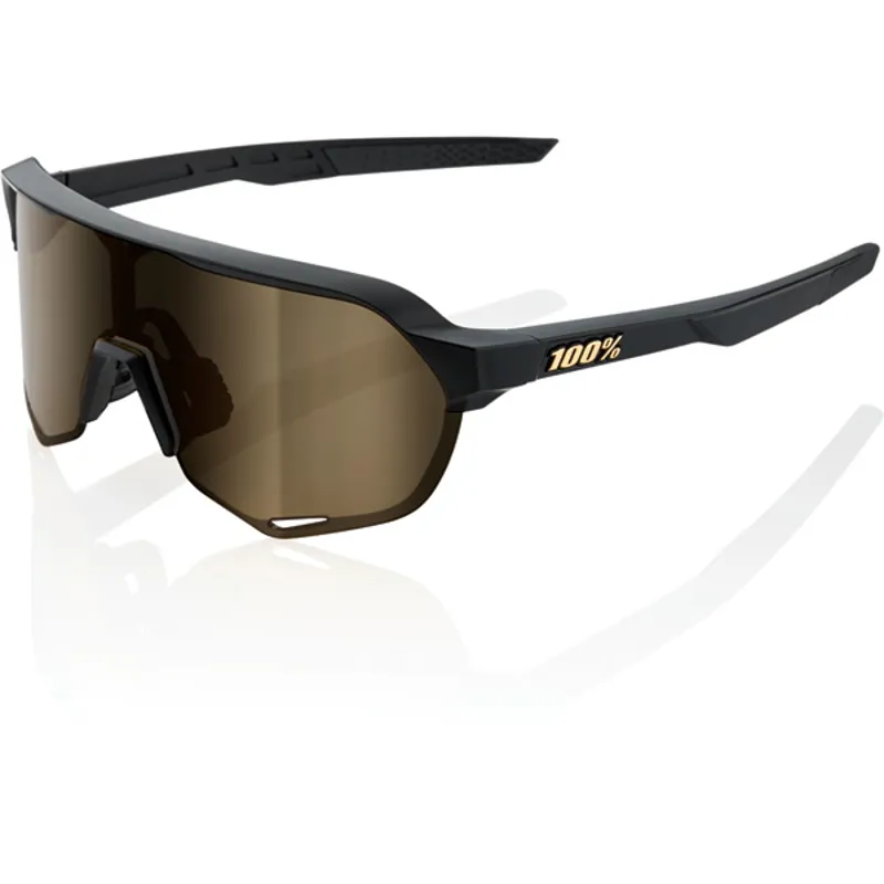 100 Percent S2 Gold Lens Sunglasses in Black