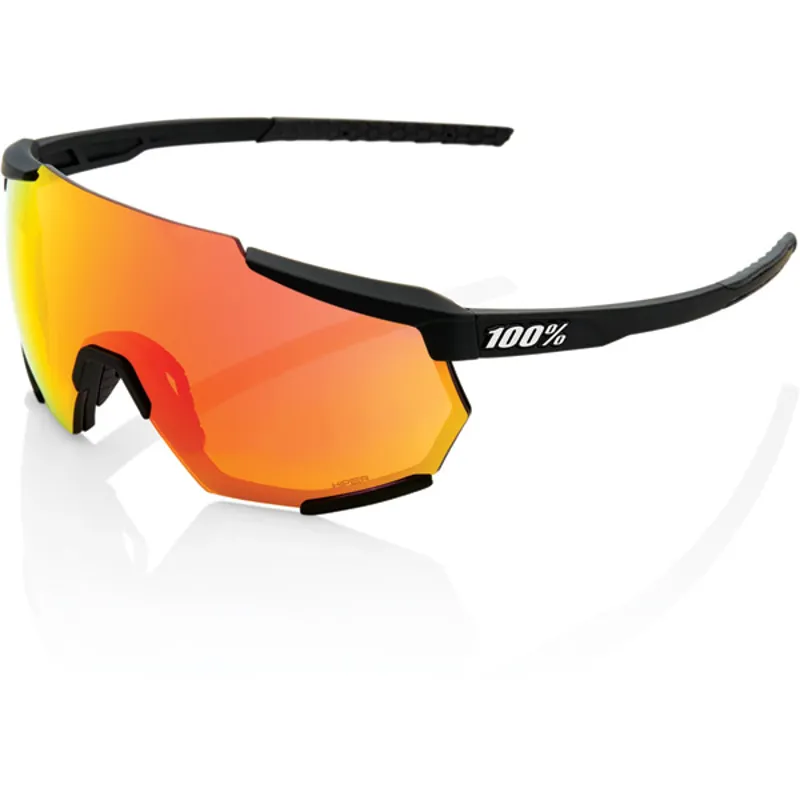100 Percent Racetrap HiPer Mirror Red Lens Sunglasses in Black