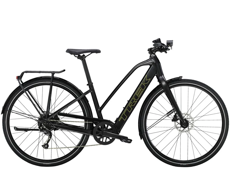Trek Fx+ 2 Stagger Satin Black Electric Hybrid Bike