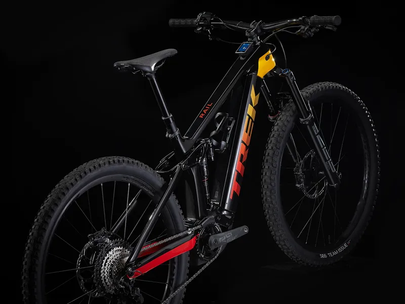  Trek Rail 9.8 XT eMountain Bike in Black/Marigold to Red Fade-2