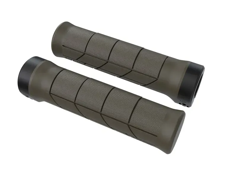 Trek Line Comp 130mm MTB Grip Set in Olive Drab-1