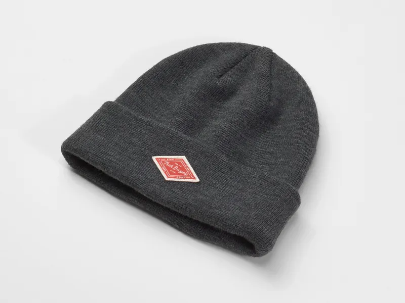 Trek Red Patch Beanie in Grey